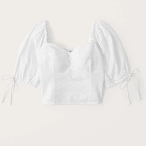 NWT A&F Tie-Sleeve Eyelet Corset Top